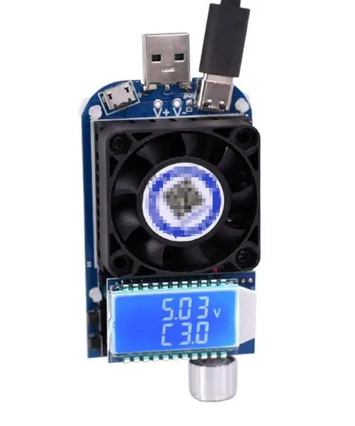 Adjustable electronic load resistor usb false load qc3.0 decoy fast charger battery tester