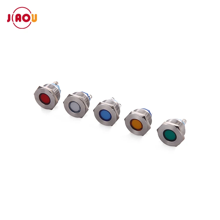 JIAOU Wholesale Metal Material 25mm 220 Volt Led Indicator Lights
