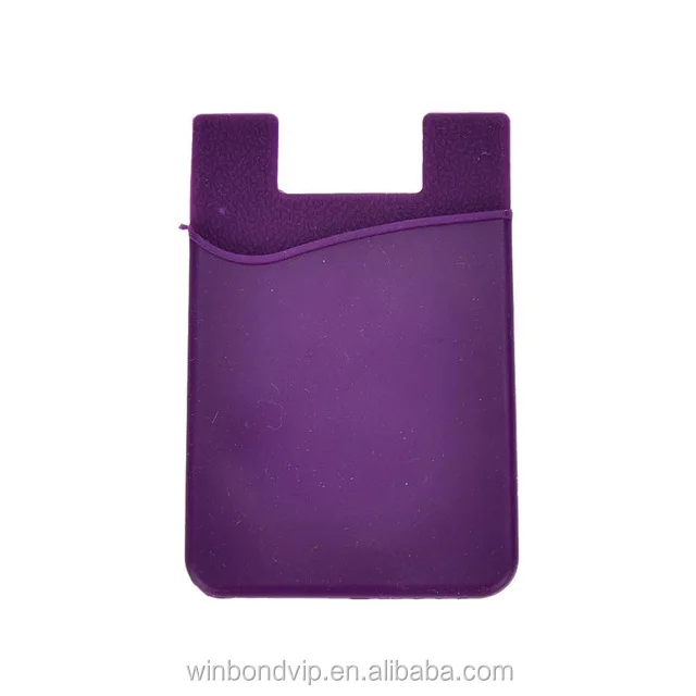 Black Mobile Phone Back Cover 3M Adhesive Sticker Silicone Phone Credit Card Holder for iPhone