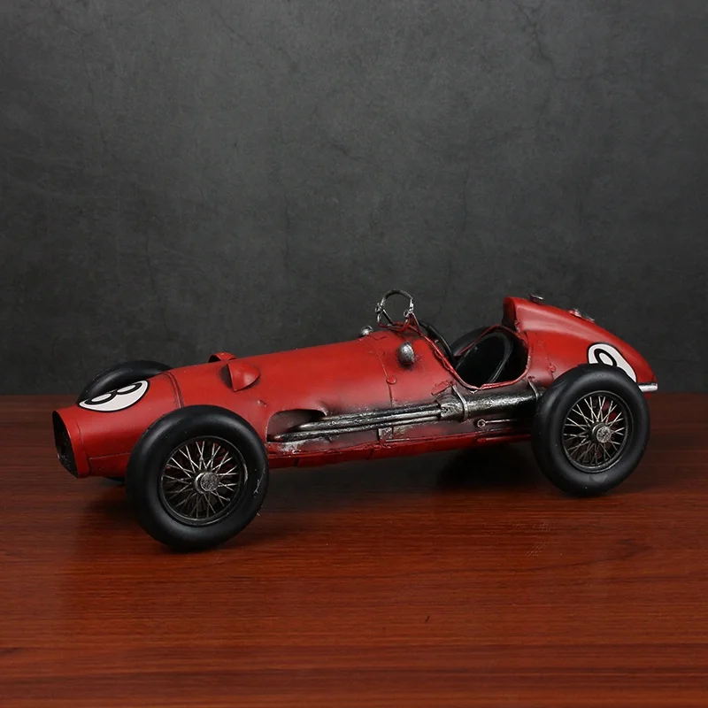 Iron Old Vehicle Classic Decorative Vintage Handmade Racing Car Models High Quality For Home Decoration Metal Craft Supplier