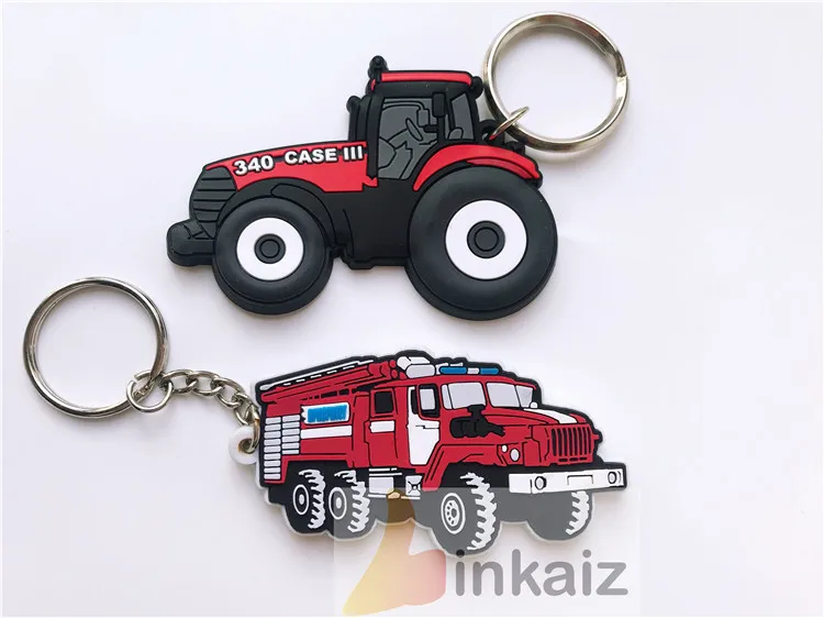 dongguan Promotion gifts custom truck keyring PVC mini forklift keychain 3d custom car keychain
