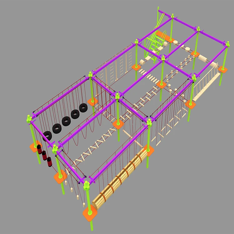 High Quality Rope Course Inflatable Water Obstacle Course For Sale Kids Attractions Amusement Park