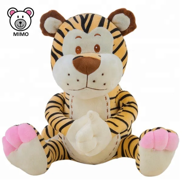 Top Selling Cartoon Cute Baby Plush Tiger Toy For Sale Wholesale Custom LOGO Lifelike Stuffed Animal Soft Small Plush Toy Tiger