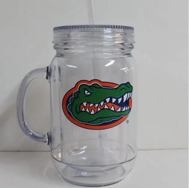 Custom acrylic mason jar with paper insert, bpa free double walled Paper insert mason jar tumbler, 22oz insulated mason jar