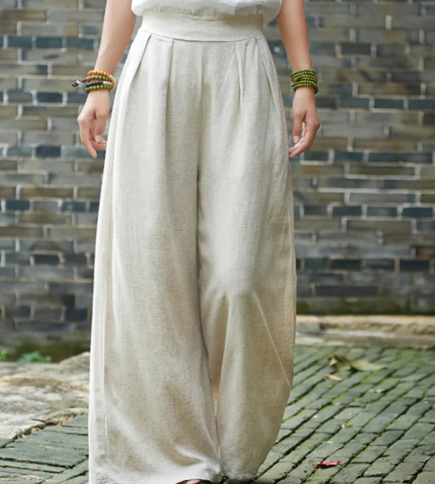 Zm80669a весна-лето 2019 хлопок и конопля Женская одежда для путешествий Йога женские широкие брюки