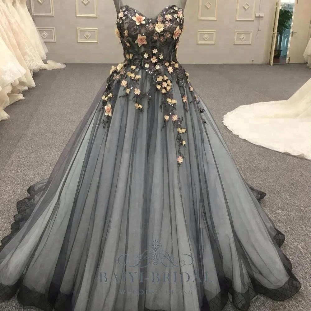 Sleeveless elegant wholesale flower strap black backless 2021 evening dresses