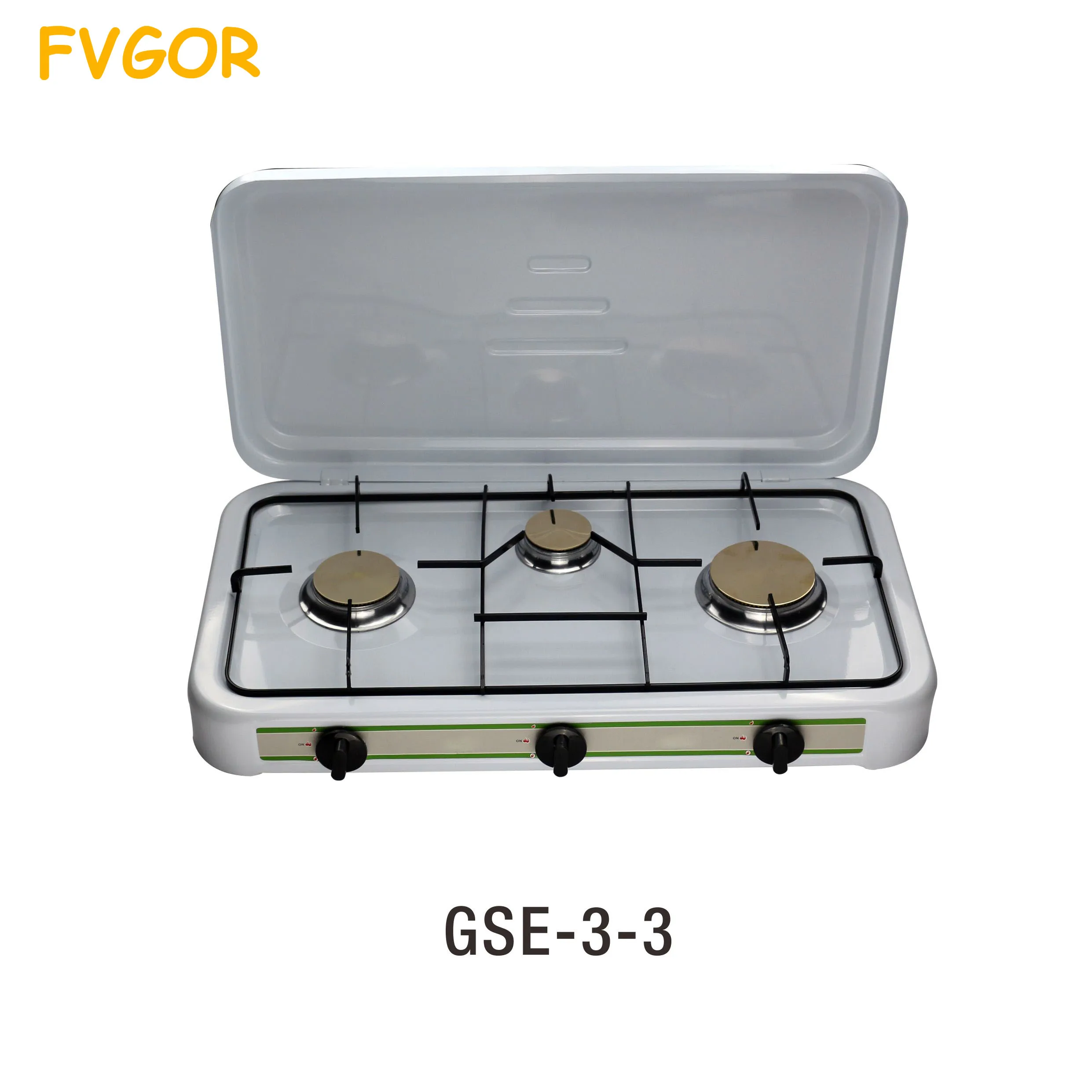 Spray coating white color Portable outdoor camping gas stove 3 burner