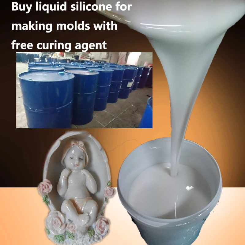 Buy liquid silicone for craft resin silicone molds making with free hardener Hong Lian silicone factory price wholesale