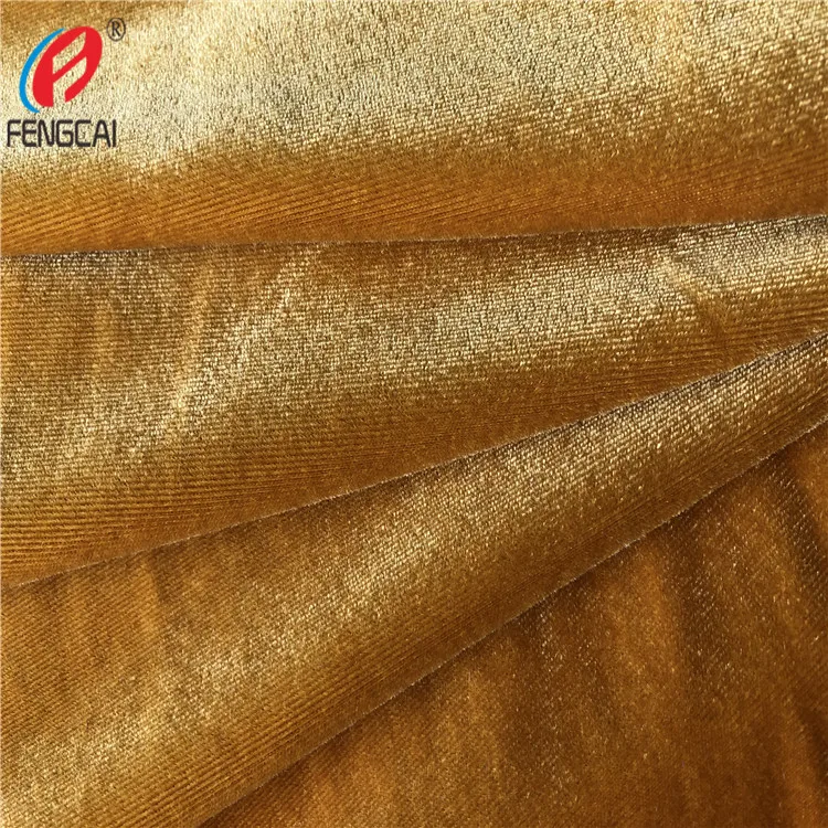 Warp Knit 8% Spandex 92% Polyester Stretch Velvet Fabric Shiny Korea Fleece Fabric
