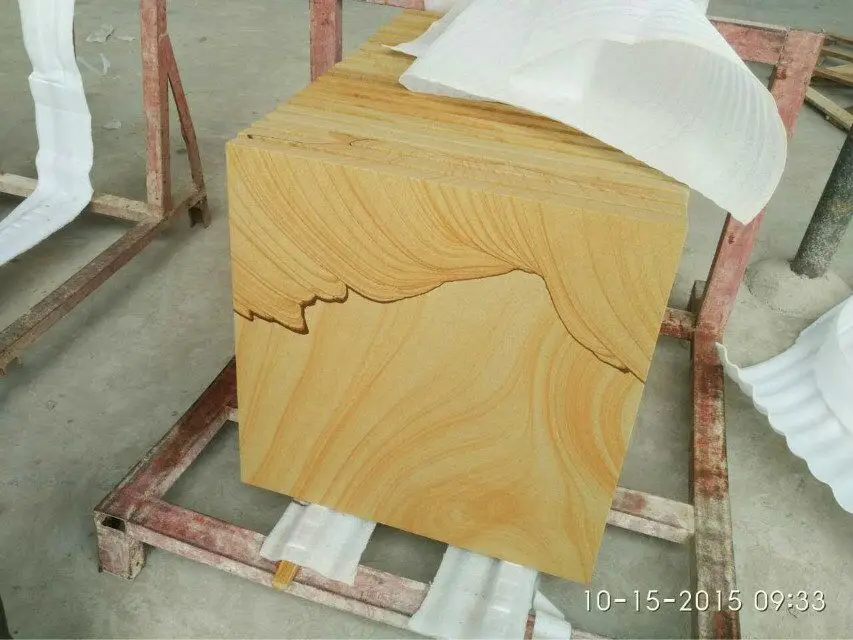 
Yellow Wooden Vein Sandstone Tiles Slabs 