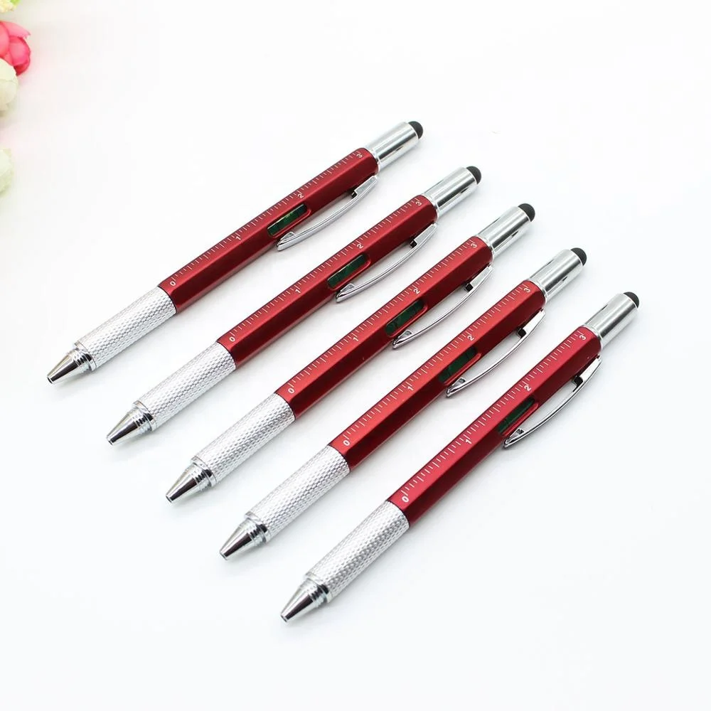 New Design Multi Functional Pens With Ruler Wholesale Colorful  Plastic Ballpoint Pen Custom Promotional stylus ball pen