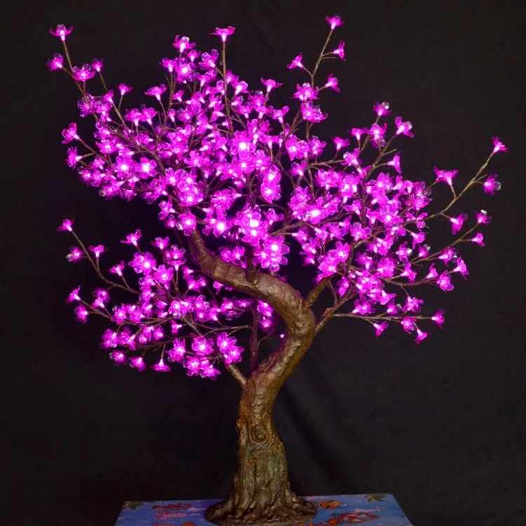 
Wholesale outdoor low voltage pink led cherry blossom artificial flower tree 
