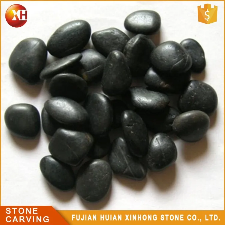 Натуральный речной черный полированный камень для мытья крупными партиями