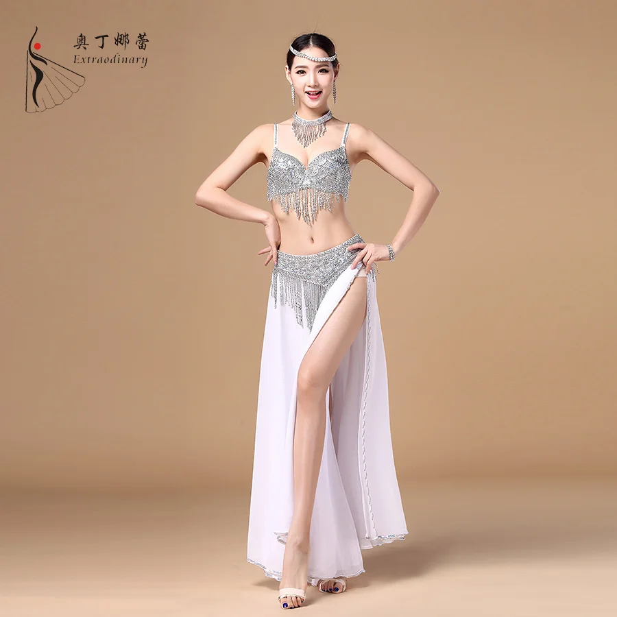 Performance Costume Sexy Arab Tassel Beaded Belly Dance Costume in sexy without dress