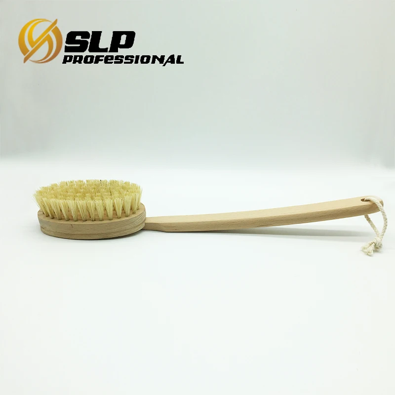 
Curved handle beechwood Wooden body brush with vegan bristle for dry brushing 