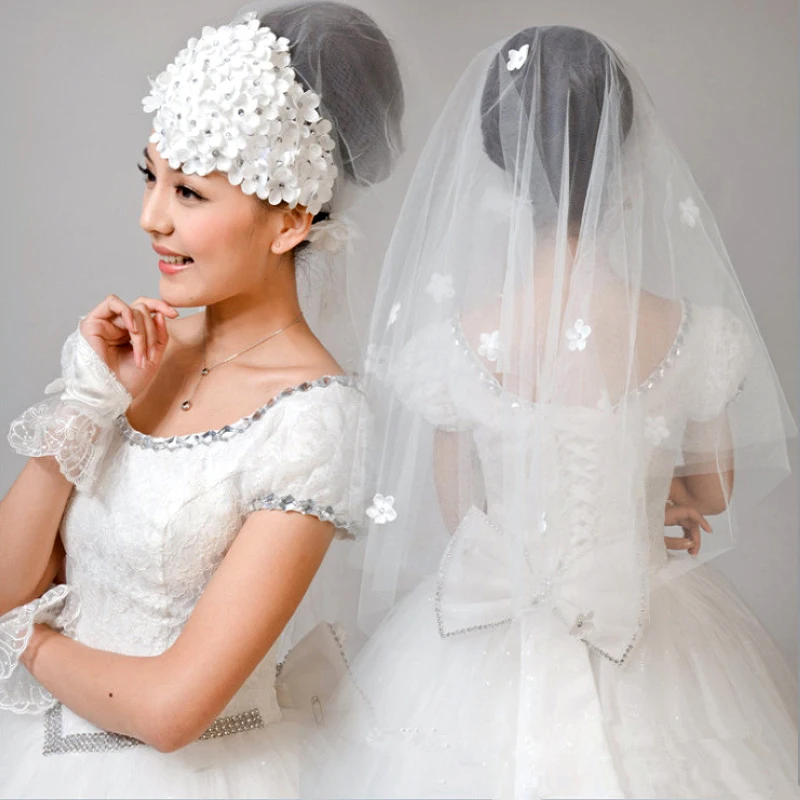 
Bridal Accessories Hot Sell Luxury Elegant Appliqued Lace Bridal Veils Bridal headdress Wedding Veils 