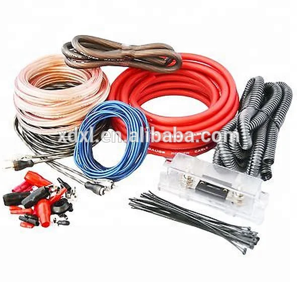 
High quality 4 Gauge Amp Kit AWG Amplifier Install Wiring 4 Ga Complete OFC CCA Cable, 3500W car audio 