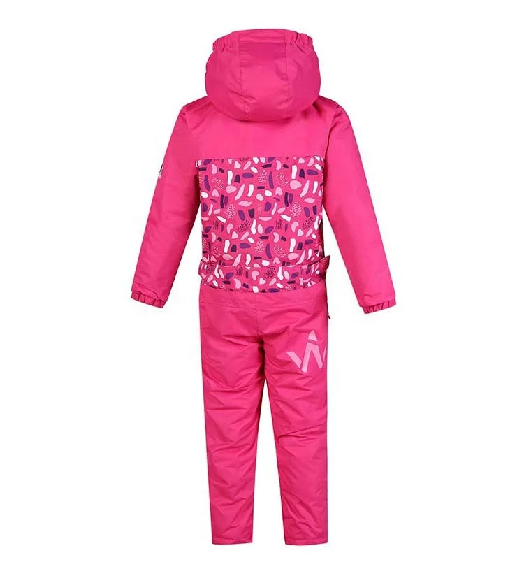 Topgear Pink Breathable Windproof Overall One Piece Ski Wear Set Waterproof Kids Ski Suits Children Sportswear for Girls 1000PCS