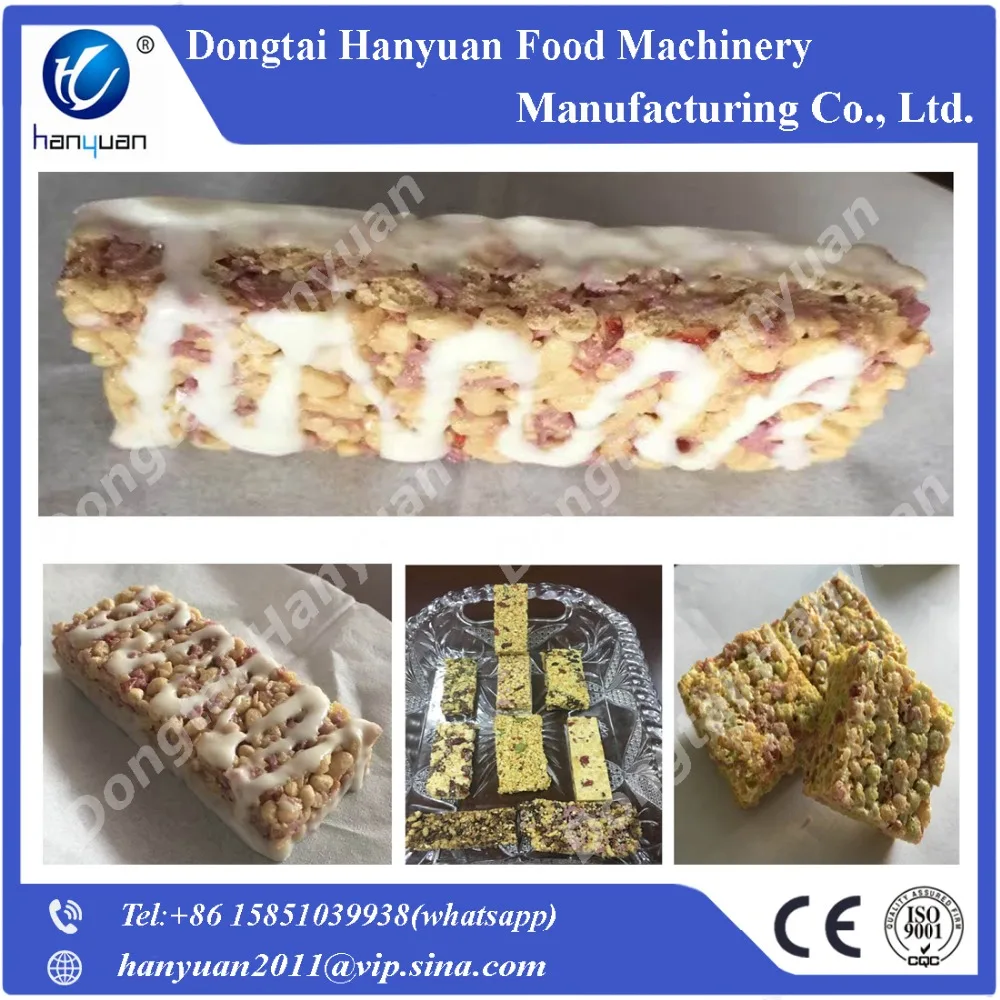Gluten free crisp rice and cereal bar with added protein and vitamins making machine