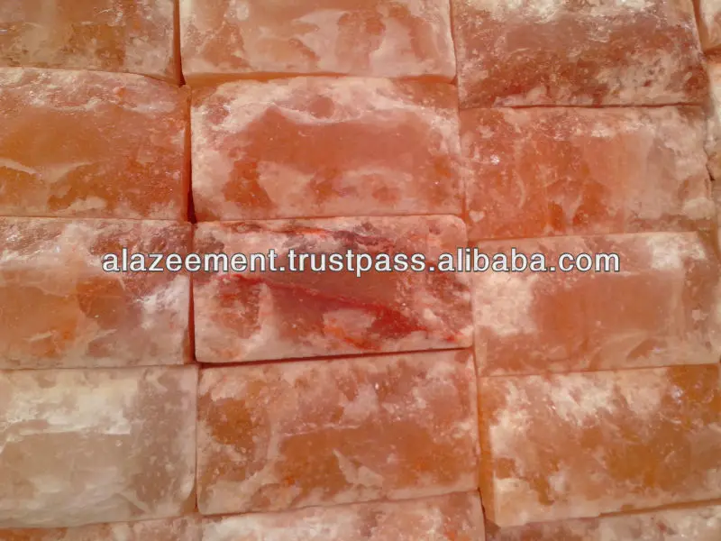 High Quality 100 % One Side Natural Himalayan Salt Bricks for salt rooms & spa / Rock Salt Bricks & Tiles Pakistan
