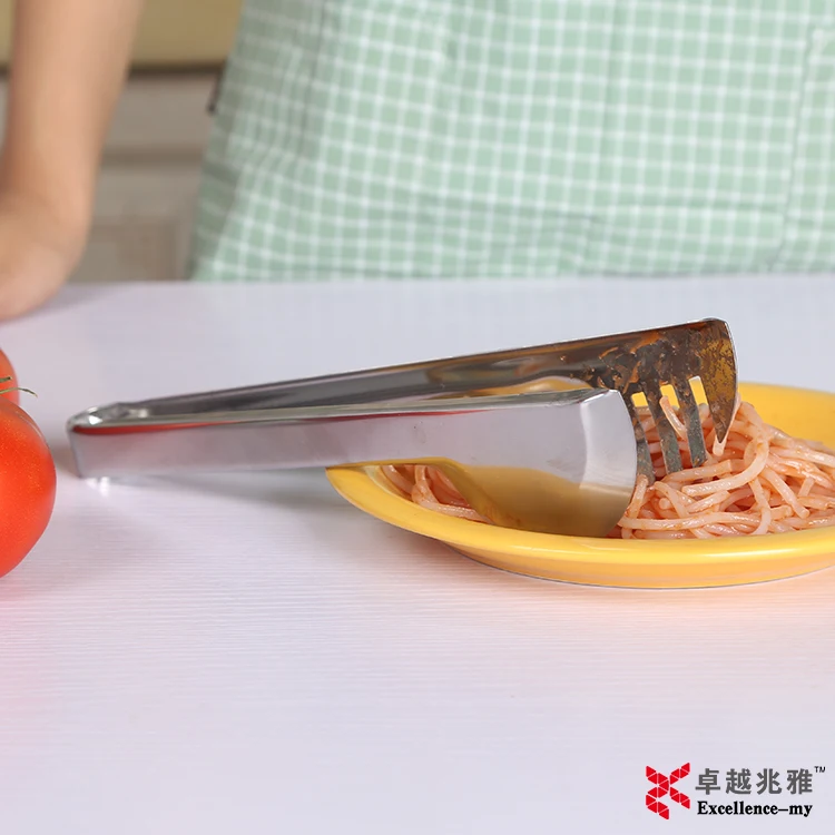 2018 New Factory Price Kitchen Gadget 9 inch Stainless Steel Spatula Tongs For Cooking Spaghetti Ice Cube