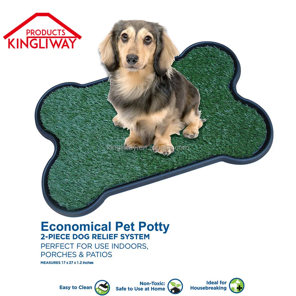 Bone Shape Plastic And Synthetic Sod(PE) Pet Potty Pet Pad
