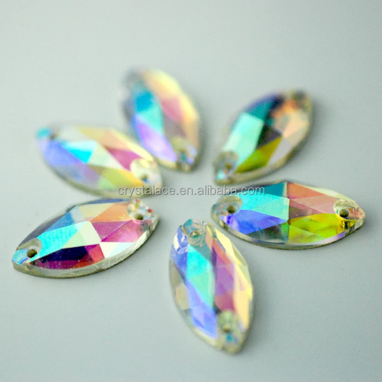 Horse eye AB rhinestones sew on acrylic beads, colour sew on acrylic stones