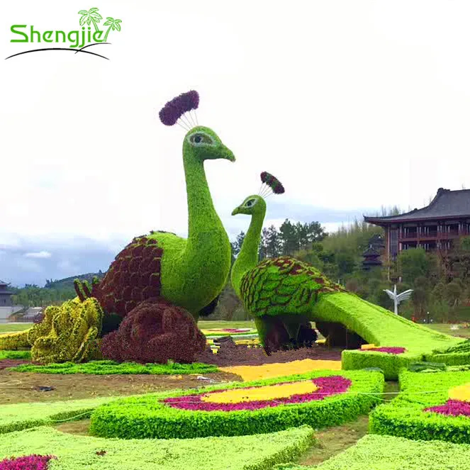 Big project park decorative artificial grass peacock topiary animal