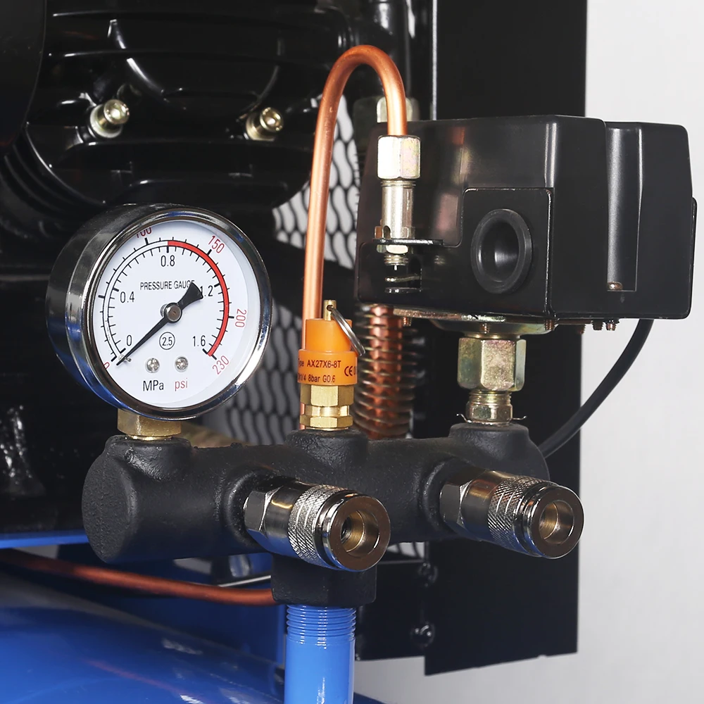 4HP 3 cylinder piston type belt driven oil air compressor machines