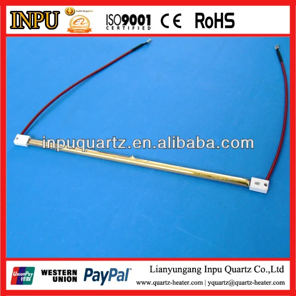 gold reflector radiant tube heater halogen heating tube 400W electric heating tube