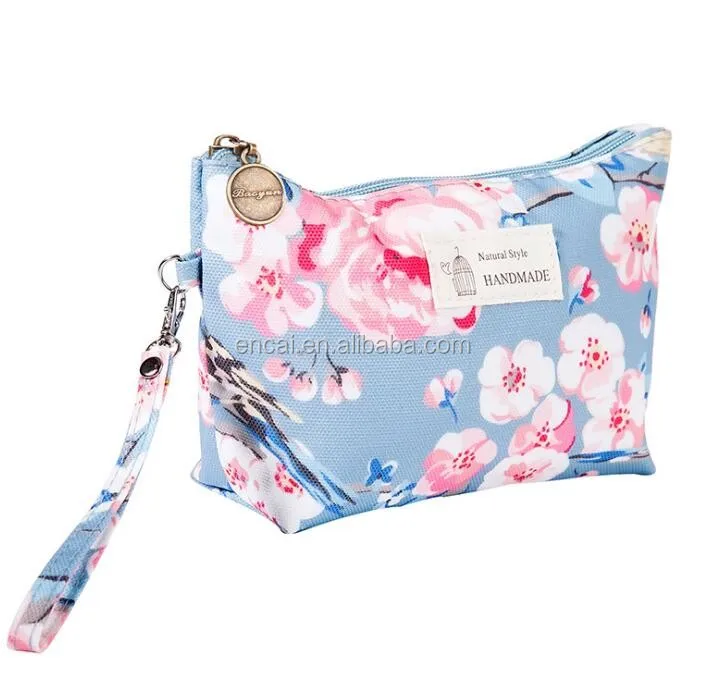 Encai Convenient Zipper Makeup Bag Amazon Hot Selling Floral Pattern Cosmetic Bag