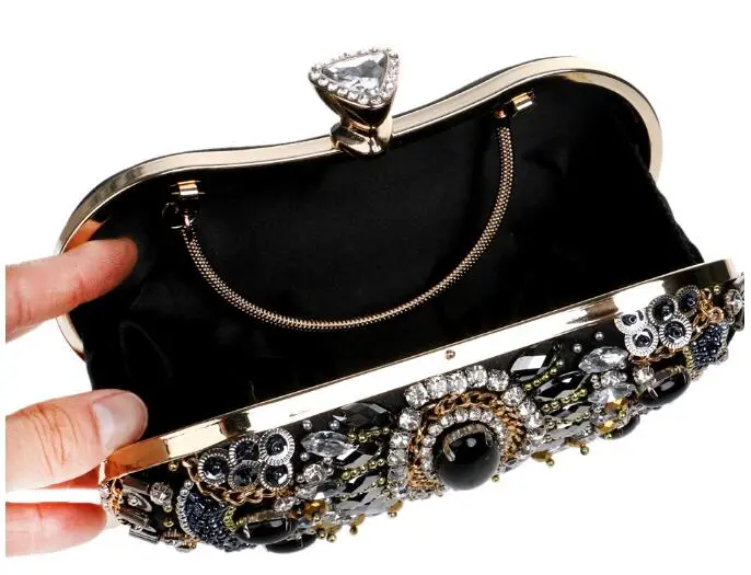 JIANUO Luxury purse clutch bag crystal stone evening bag evening stone bag