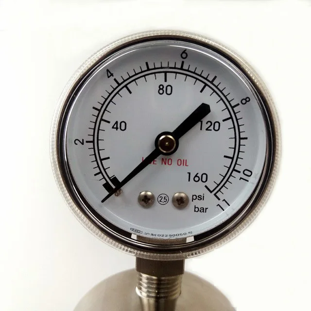 NAI-LOK stainless steel 316 argon pressure gauge small gas meter from measurement instrument