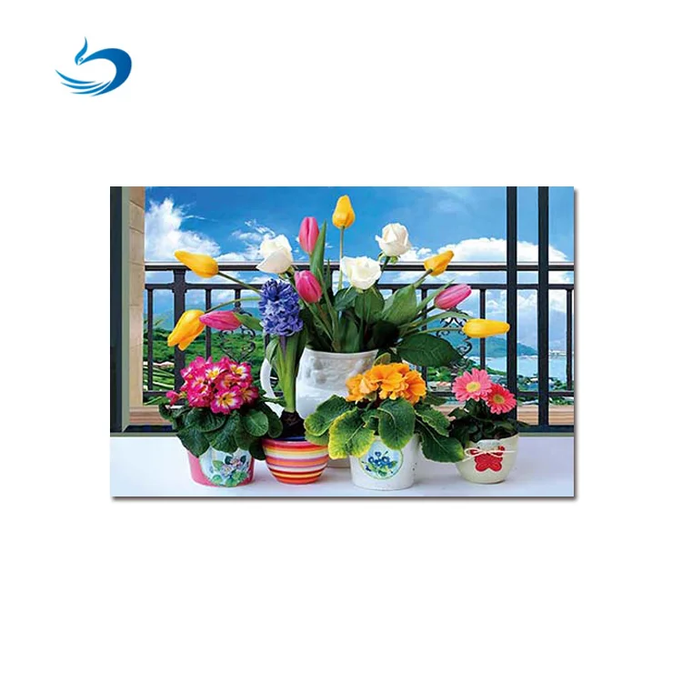 Lneticular 3d PET pictures for home decoration plastic printed 3d flower pictures