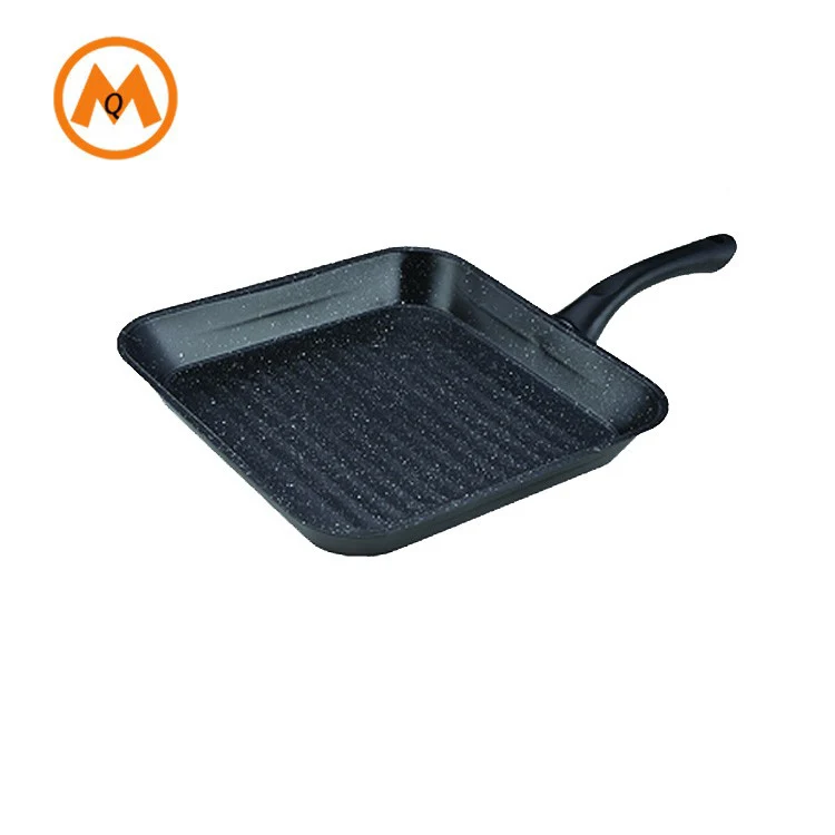 28cm marble coating carbon steel grill pan with soft touch handle