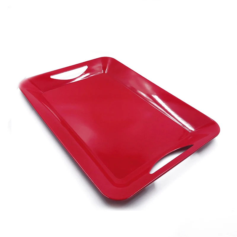 Plastic melamine tray service tray with handles
