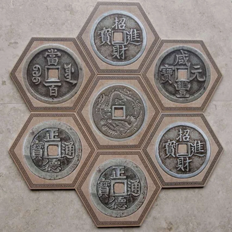 
230*200*115 Art Tile Mediterranean style Blue and White Porcelain Hex Floor Tile/Wall Tile 