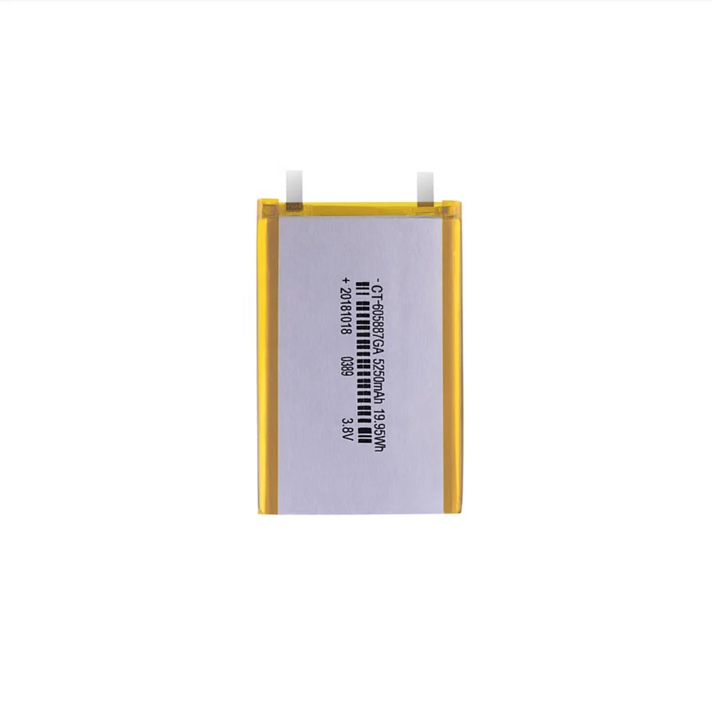 High Quality Rechargeable High Power Lithium ion 3.7v 605887 5250mah Lipo Battery Cell for Laptop and Mobile Phone