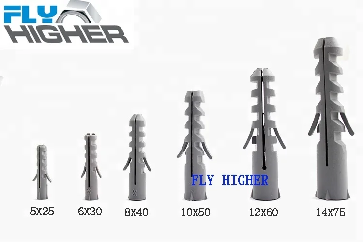 8x40 Nylon wall plug/plastic anchor screws/nylon plugs for tubes