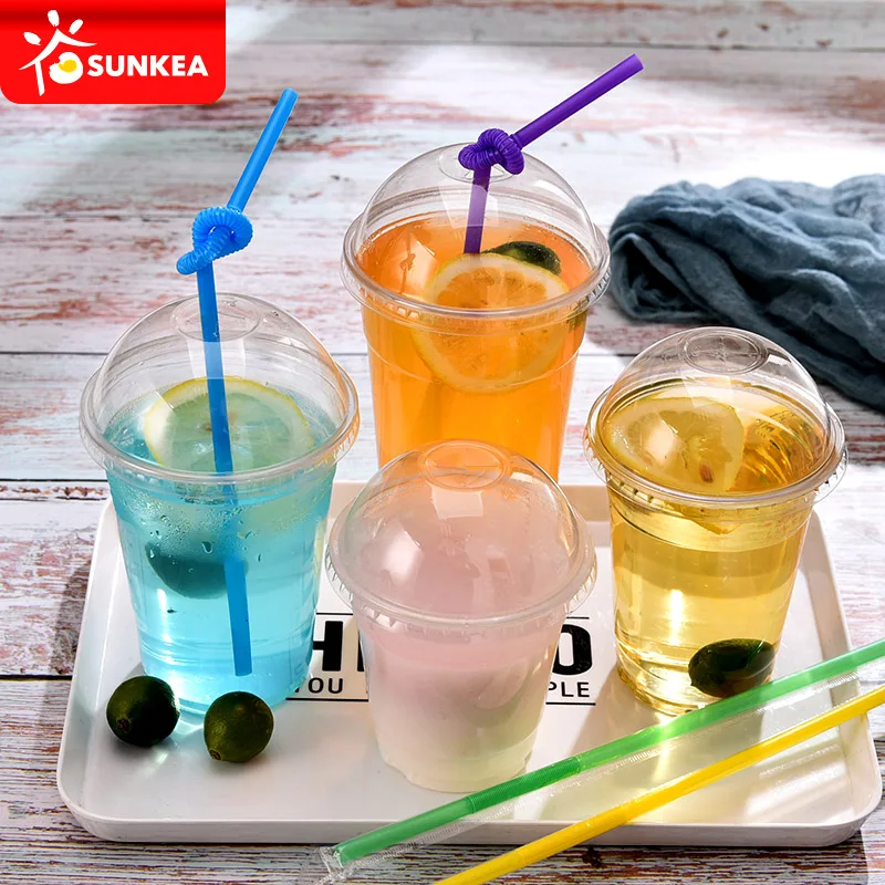 
Custom printed clear transparent PP plastic slush cup with lid 