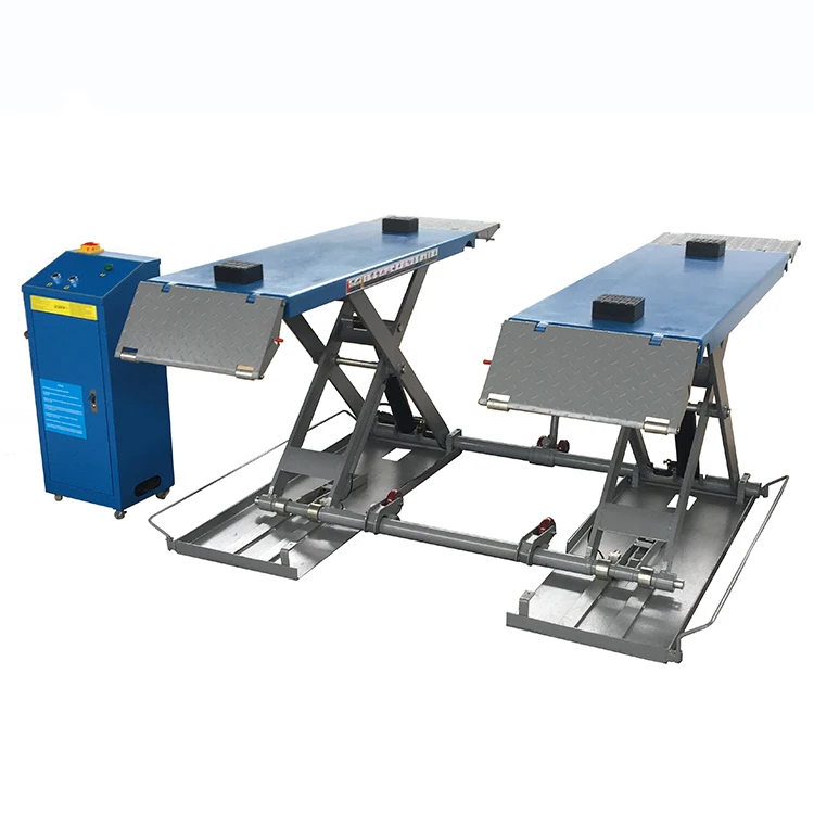 Portable electric garage car ramps for low profile vehicles