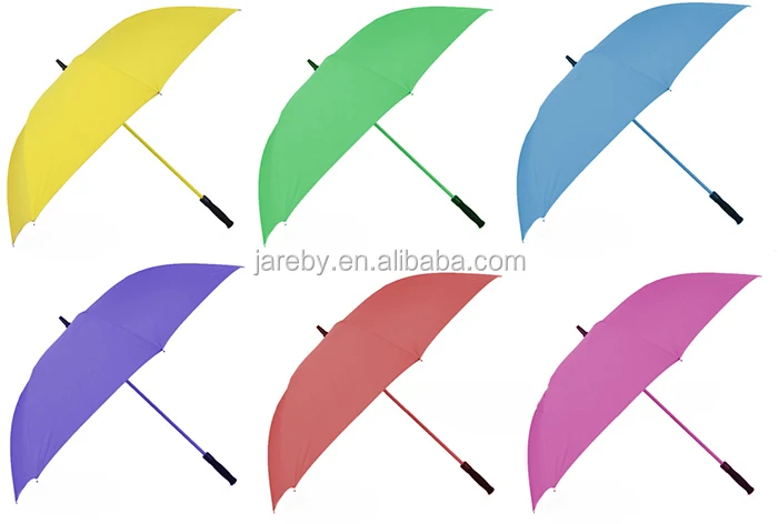 customized uv protection pongee yellow frame multi-color golf umbrella