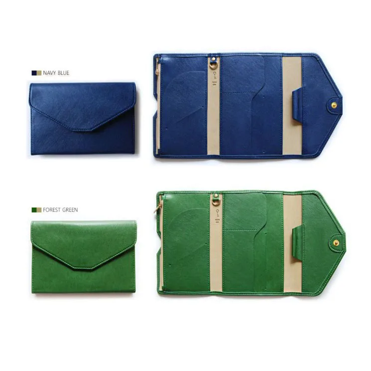 Кожаный дорожный кошелек-конверт с отделением для паспорта