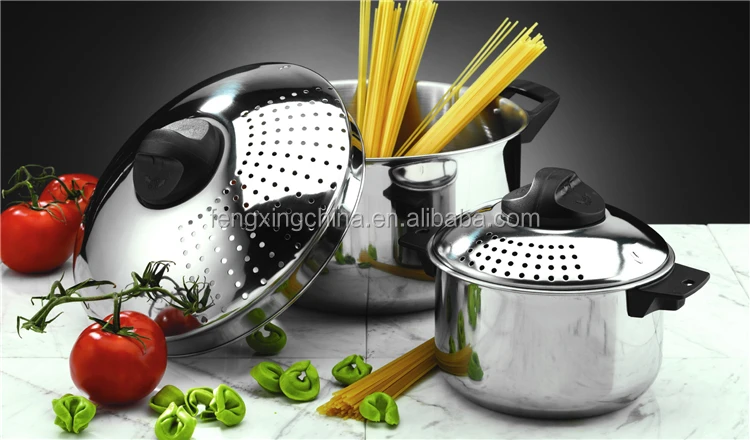 China Supplier Factory Promotion Price Modern Pasta Cooker Pot Set With Strainer
