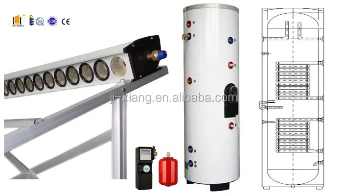 Solar water heater ,Pressurized bearing Solar Panel collector, heat pipe 14mm 24mm with aluminium alloy fins