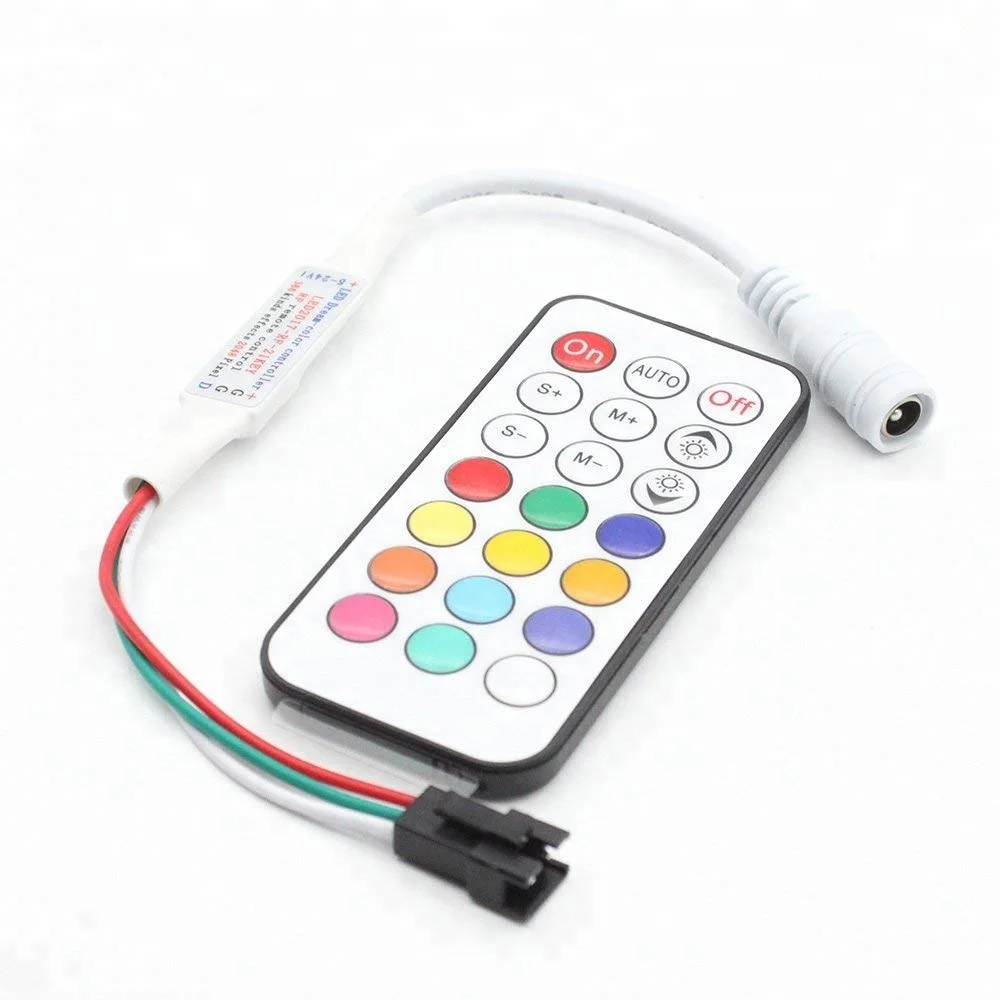 Mini 5-24V 21 Key RF Remote Controller for WS2811 WS2812B LED Dream Color Strip Light