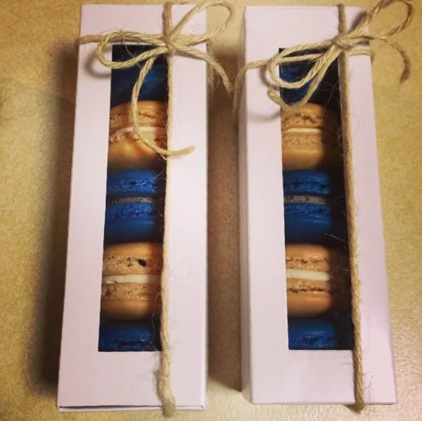 Custom design cookie packaging box, packaging box for macaron