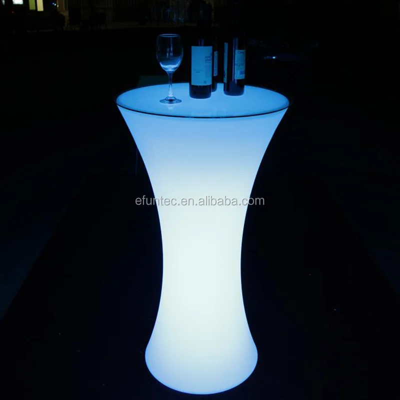 
remote control battery powered rgb color changing highboy PE/ acrylic led bar table 