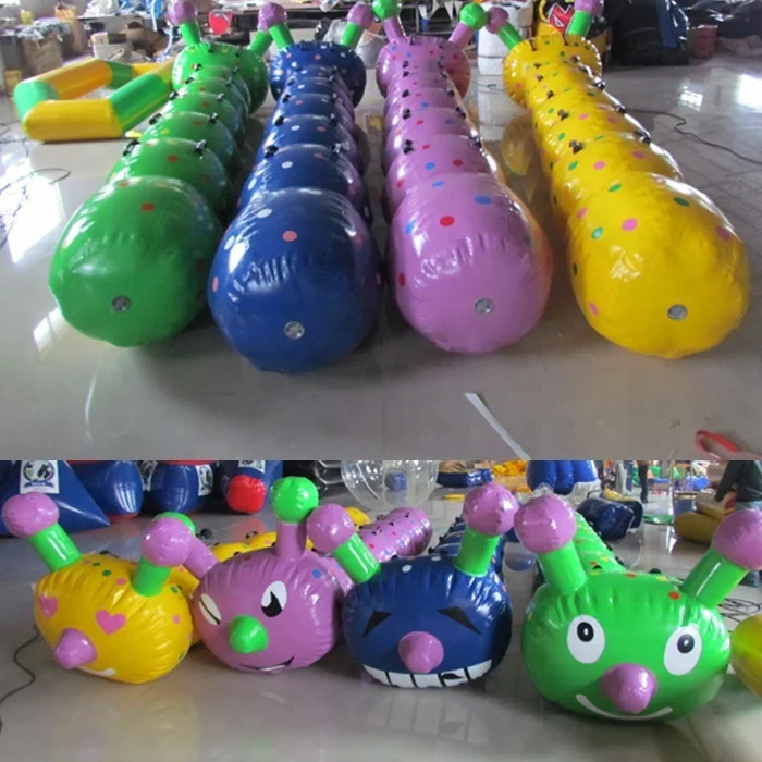 Inflatable caterpillar boat for adults outdoor team building game, Inflatable caterpillar tube with handles
