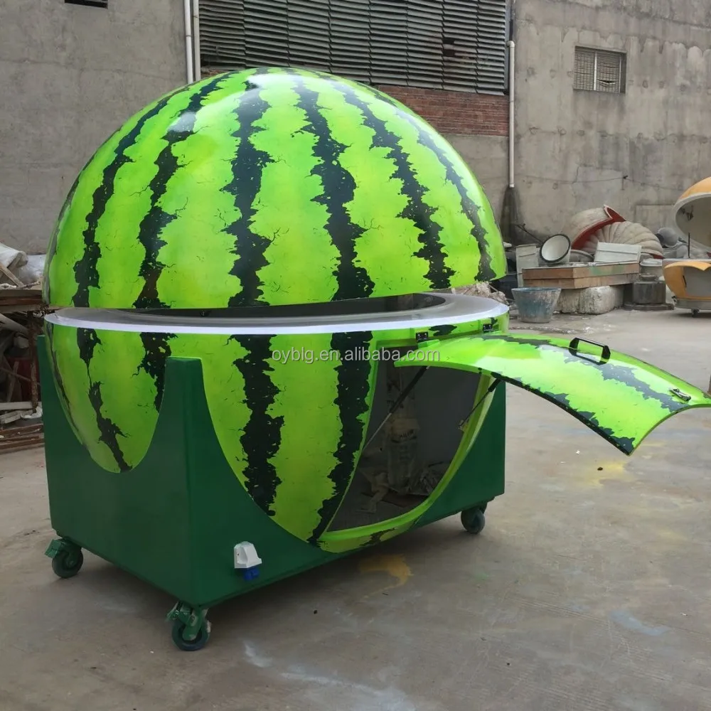 fiberglass watermelon design fresh fruit juice bar kiosk /fast food trailer truck